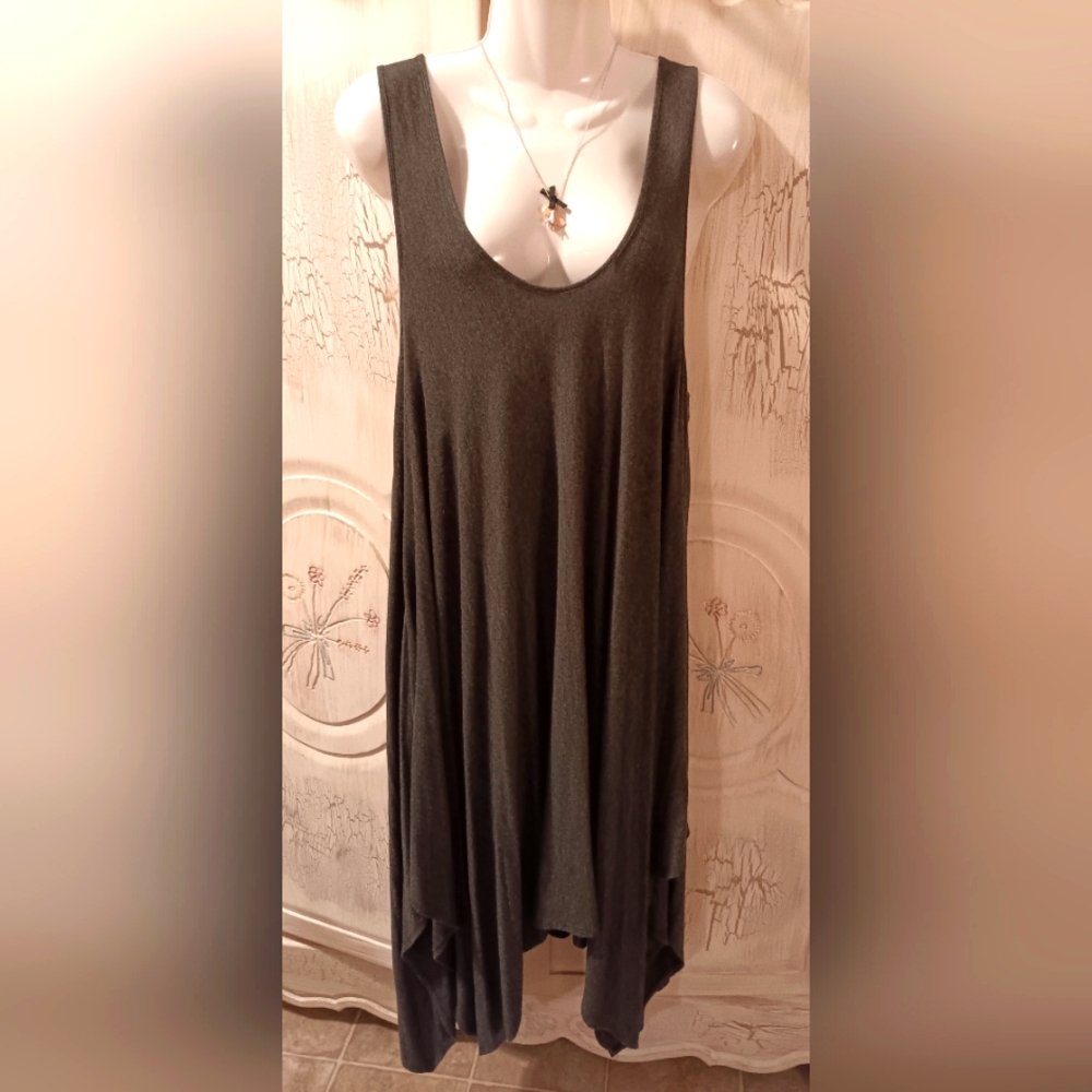 KIWI.COM Grey Long Tank Draping Dress